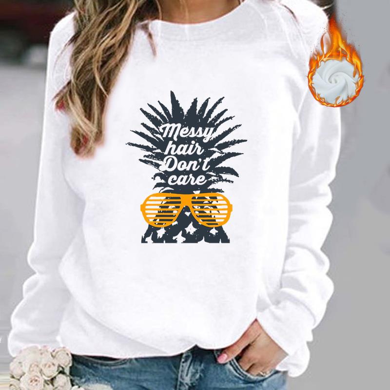 

(Азиатский размер) Женские осенне-осенние ананасовые трендовые пляжные 90-е зимние женские весенние модные повседневные пуловеры, флисовая одежда, толстовки с графическим рисунком