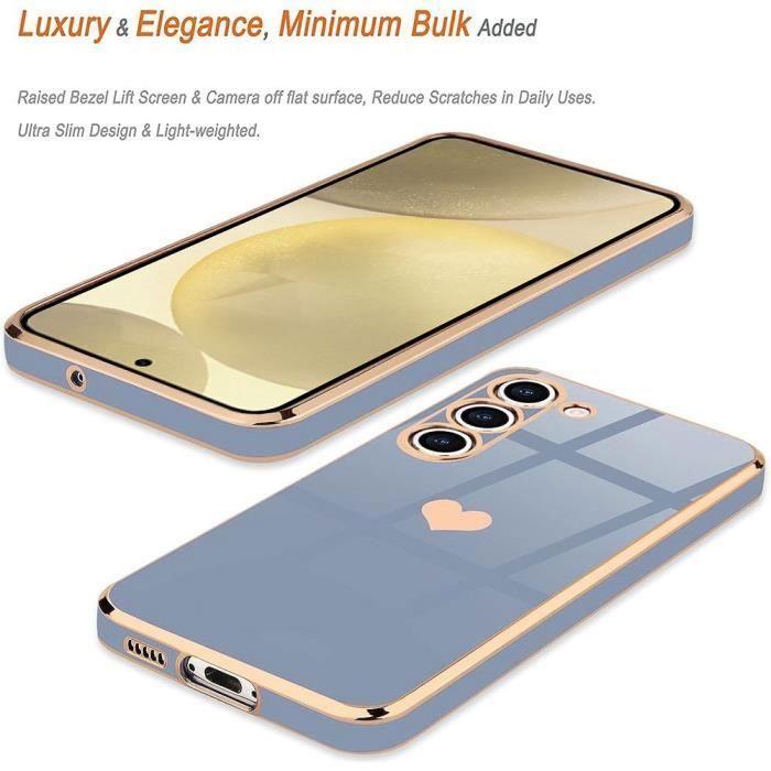 Coque de Protection - BOOLING - Samsung Galaxy S24 - Motif Cœur - Protection antichoc - Bleu