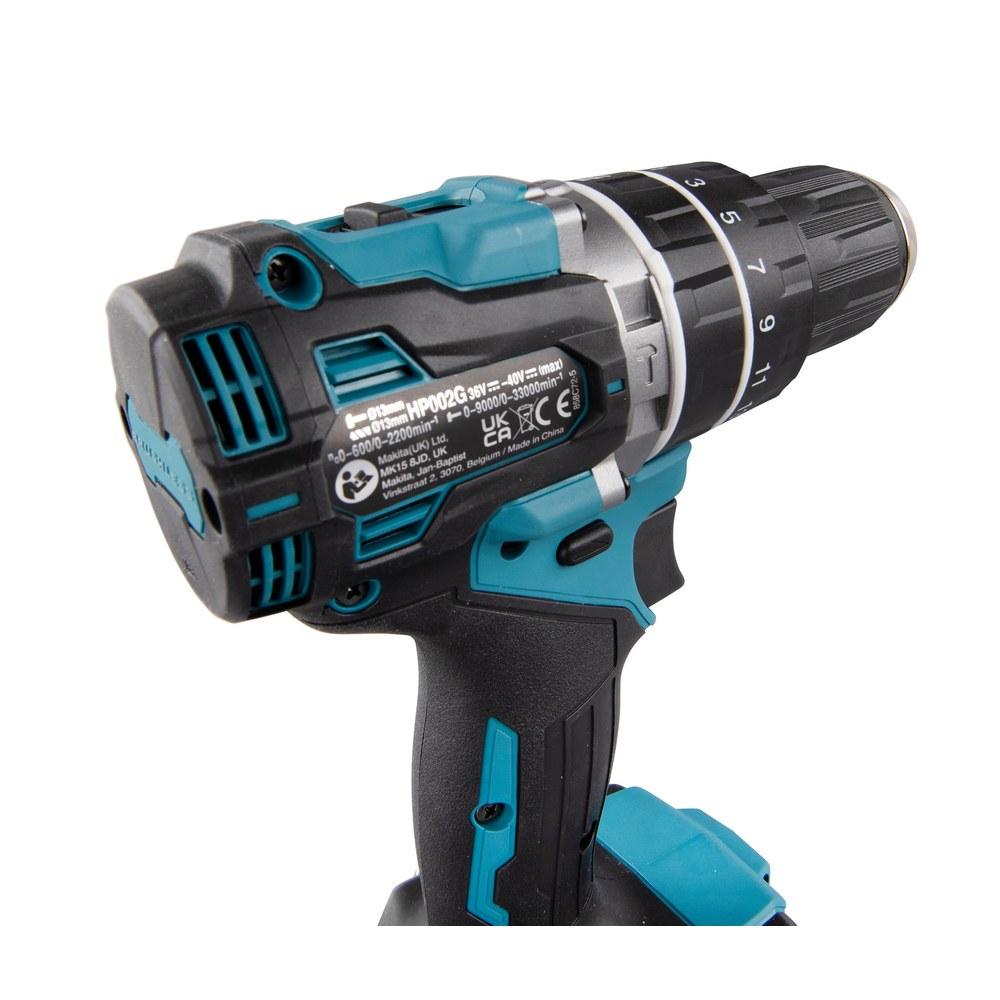 Makita 40Vmax Cordless Rotary Hammer Drill HP002GZ with Battery Charger and Case Blue