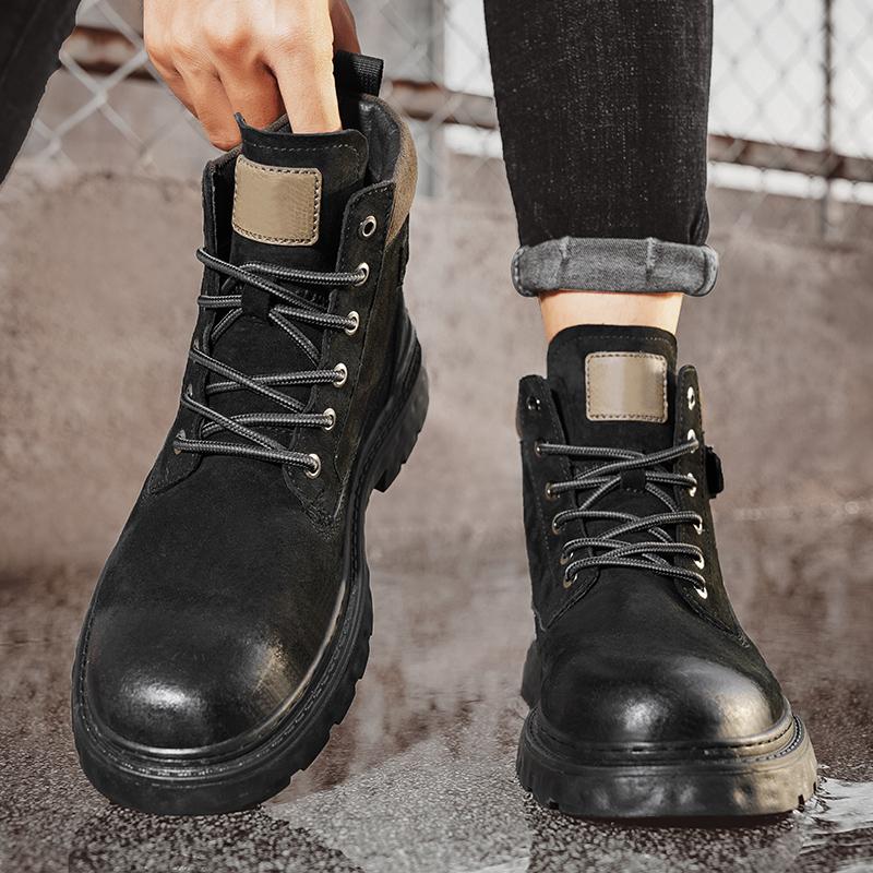 Fashion Casual Men's Short Boots Fashionable and Versatile Design Style Outdoor Motorcycle Street Walking Daily Office Quality Shoes Hot