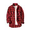 Camicia Cappotto Uomo Autunno Inverno Stampa a Quadri Maniche Lunghe Tasca sul Petto Reversibile