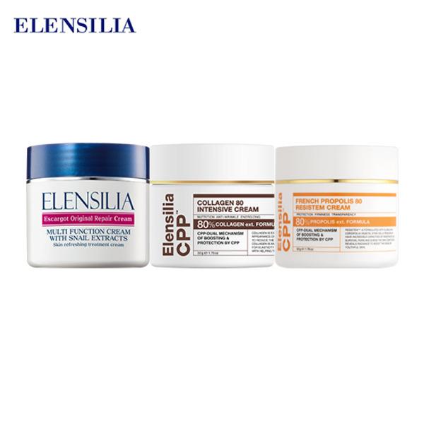 ELENSILIA Cream 3-piece gift set (Snail Cream + CPP Collagen + CPP Propolis) + 3 free snail cream samples
