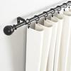 Black Metal Roman Curtain Rod Support With Adjustable Design For Living Room Windows