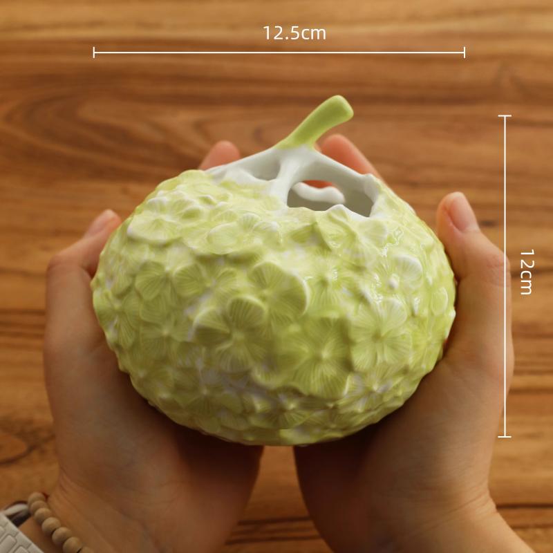 Vase en Céramique Hydrangée Sculpture en Relief Boule de Fleurs Accessoires d'Arrangement Floral Pot de Fleurs Accessoires de Décoration Intérieure