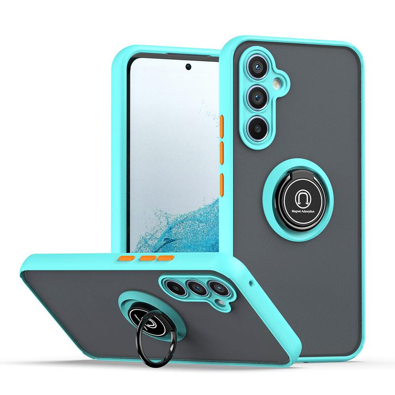 Funda A55 5G Stand Matte Phone Case For Samsung Galaxy A55 A54 A14 A35 A25 A15 Magnetic Ring Folding Bracket Frosted Back Cover