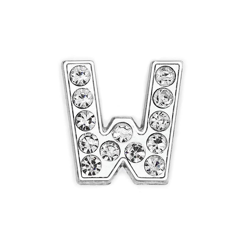 High Quality Bling Rhinestone Slide Letter Charms Stainless Steel with 10mm Hole for Pet Collars for Dogs A-Z 26 Letters
