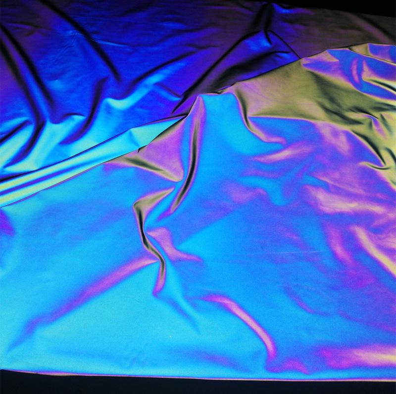 Iridescent Gradient Reflecterend Vierweg Stretch Stof in Zeven Kleuren