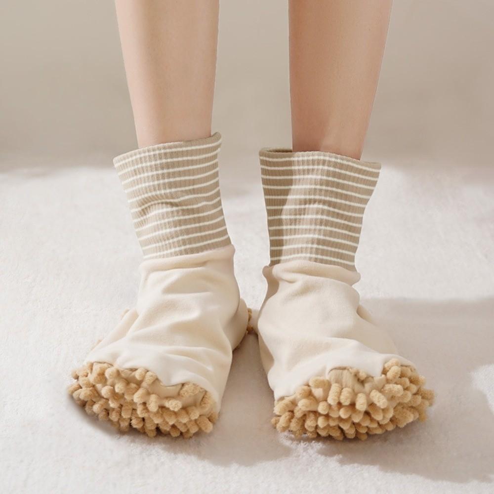 

Portable Unisex Floor Socks Soft Cleaning Sock Gifts Autumn and Winter Maternity Socks кавовий