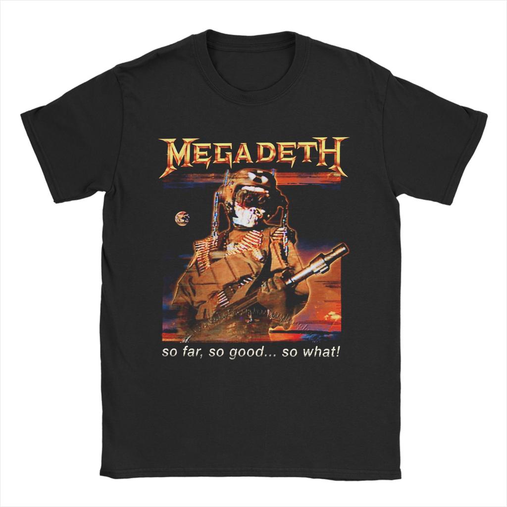 MMegadethed Band T Shirt Mens Cotton Unique TShirt Crew Neck Tees Short Sleeve Tops Big Size