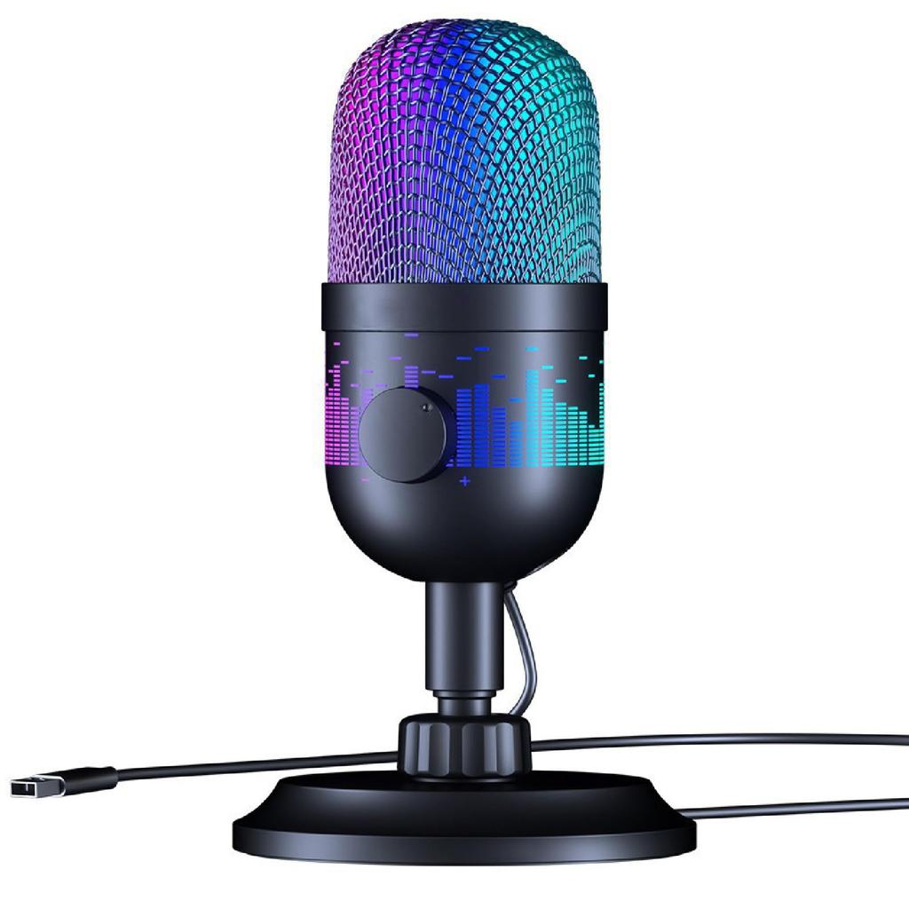 Cicogna Condenser Microphone for Streaming, Gaming, RGB Lighting, Live, Unidirectional, Cardioid, USB, PC Microphone, Tabletop, Japanese Instruction