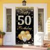 2025 Black Gold Birthday Party Supplies: Banner, Door Cover, Yard Decor