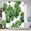 Green Cactus Shower Curtain With Waterproof Fabric For Bathroom Decoration High Quality Home Decorations