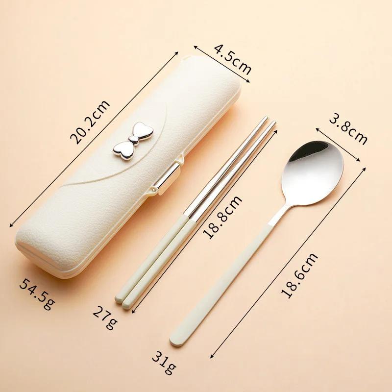 2/3 Pieces Stainless Steel Flatware Portable Reusable Cutlery Set Travel Utensils Set with Case,for Camping and Offic