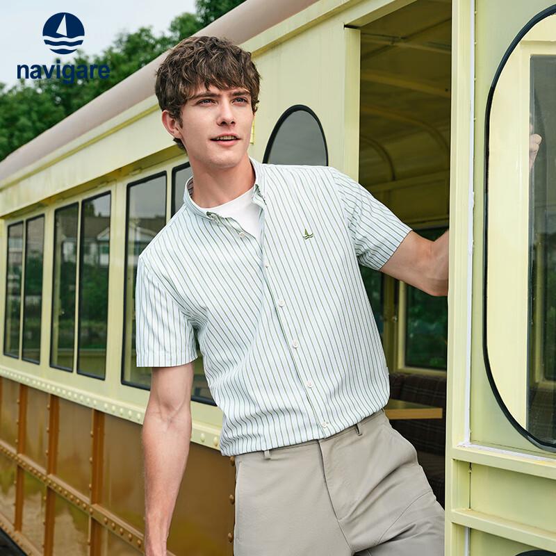 Navegantes Men s Striped Short-Sleeve Casual Shirt S/38