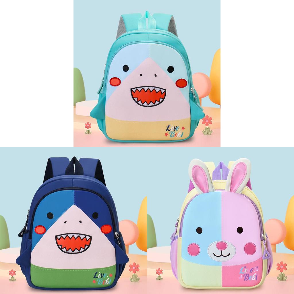 Childrens Animal Pattern School Bag With Lightweight Nylon Material And Ventilated Back Panel For Daycare