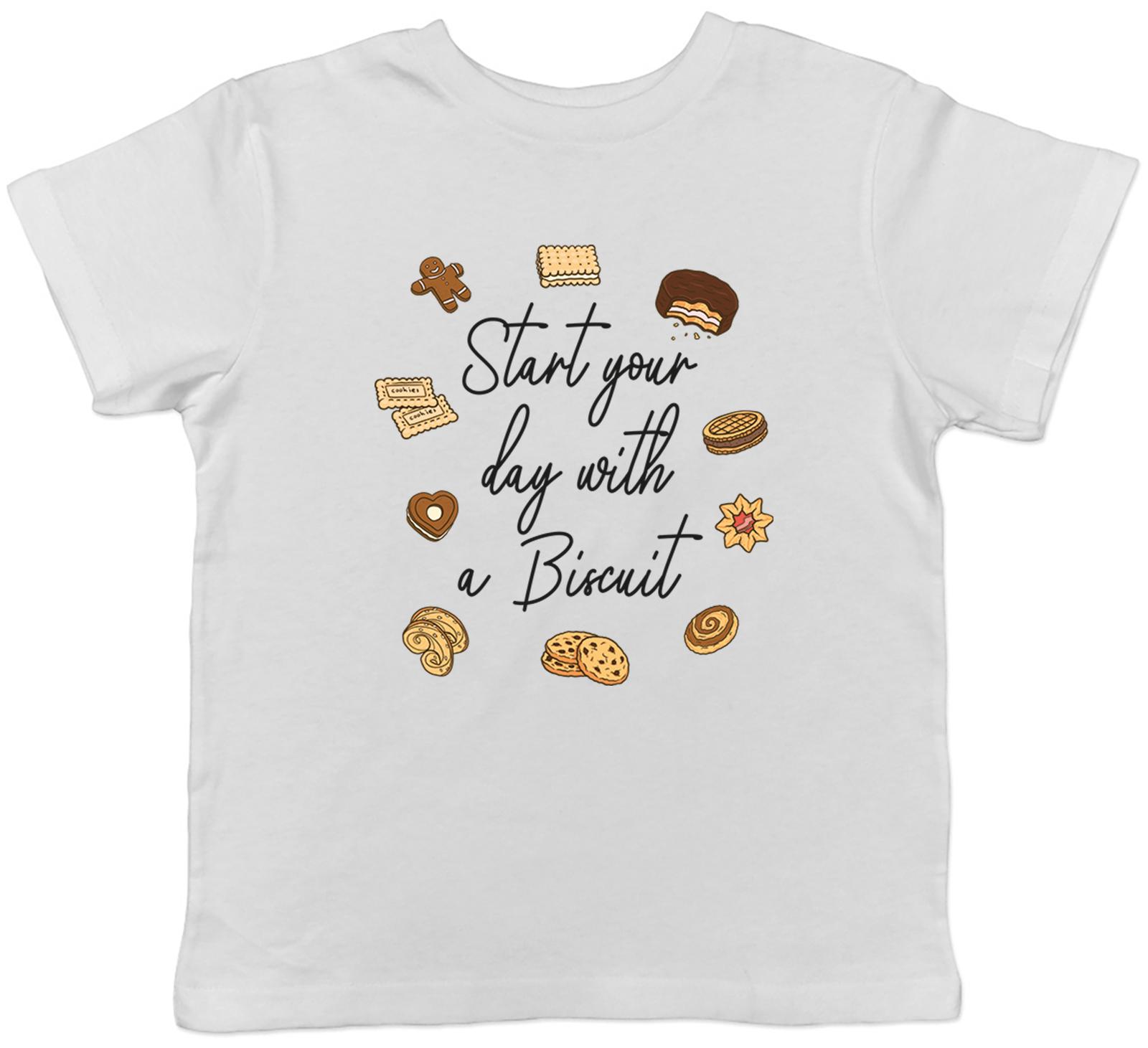

Biscuits Kids T-Shirt Start Your Day with a Biscuit Tea Coffee Break Boys Girls 160