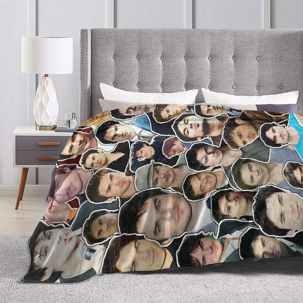 Soft Warm Blankets Travel Office The Vampire Diaries Damon Salvatore TV Series Bedding Throws Flannel Bedspread For Bed Cover