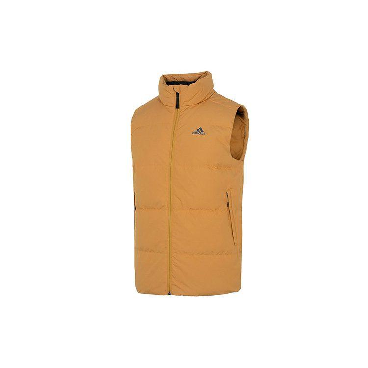 Adidas Down Vests Men's Brown Stand Collar Moderate Other HN4404