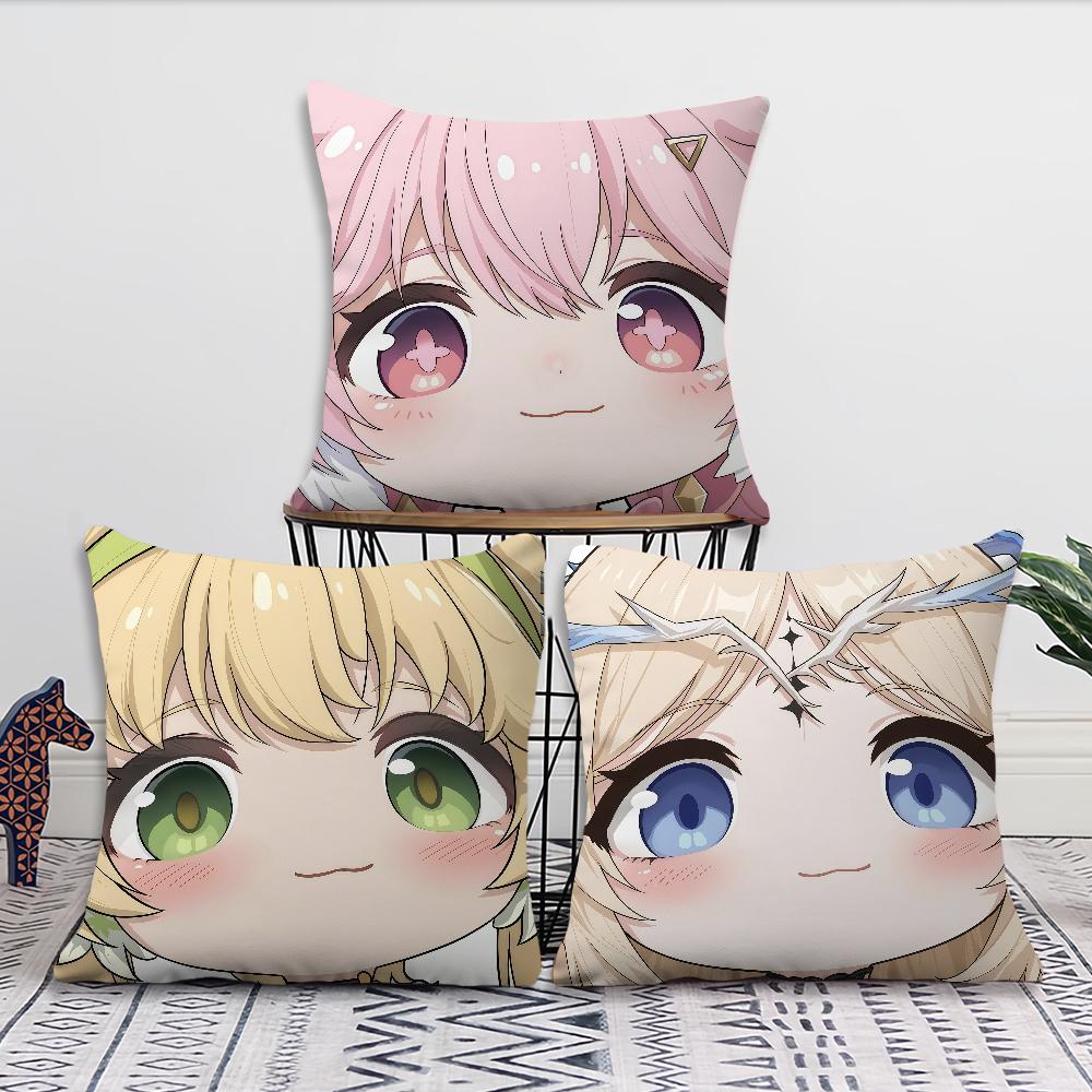 Wuthering Waves face Cute Q-version q cushion cover Pillow Cover Decoration Room Home Sofa living Office Car Nordic Simplicity
