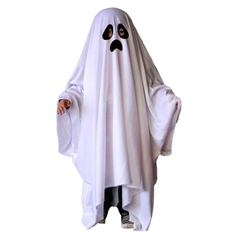 Ghostes Halloween Costumes White Ghostes Cloak Cape Halloween Cloak Cape Hat Ghostes Cosplay Supplies
