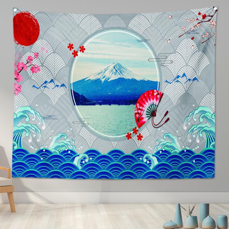 Home Decoration Japanese Ukiyo-e Tapestry Kanagawa Surf Hanging Cloth Wine Shop Japanese Tapestry Hanging Painting