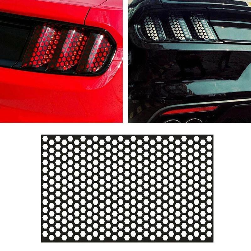 Honeycomb Car Sticker Cut-out Hollow Auto Lamp Film Grid Side Shield Headlamp Taillight Decals Wrap 48*30cm