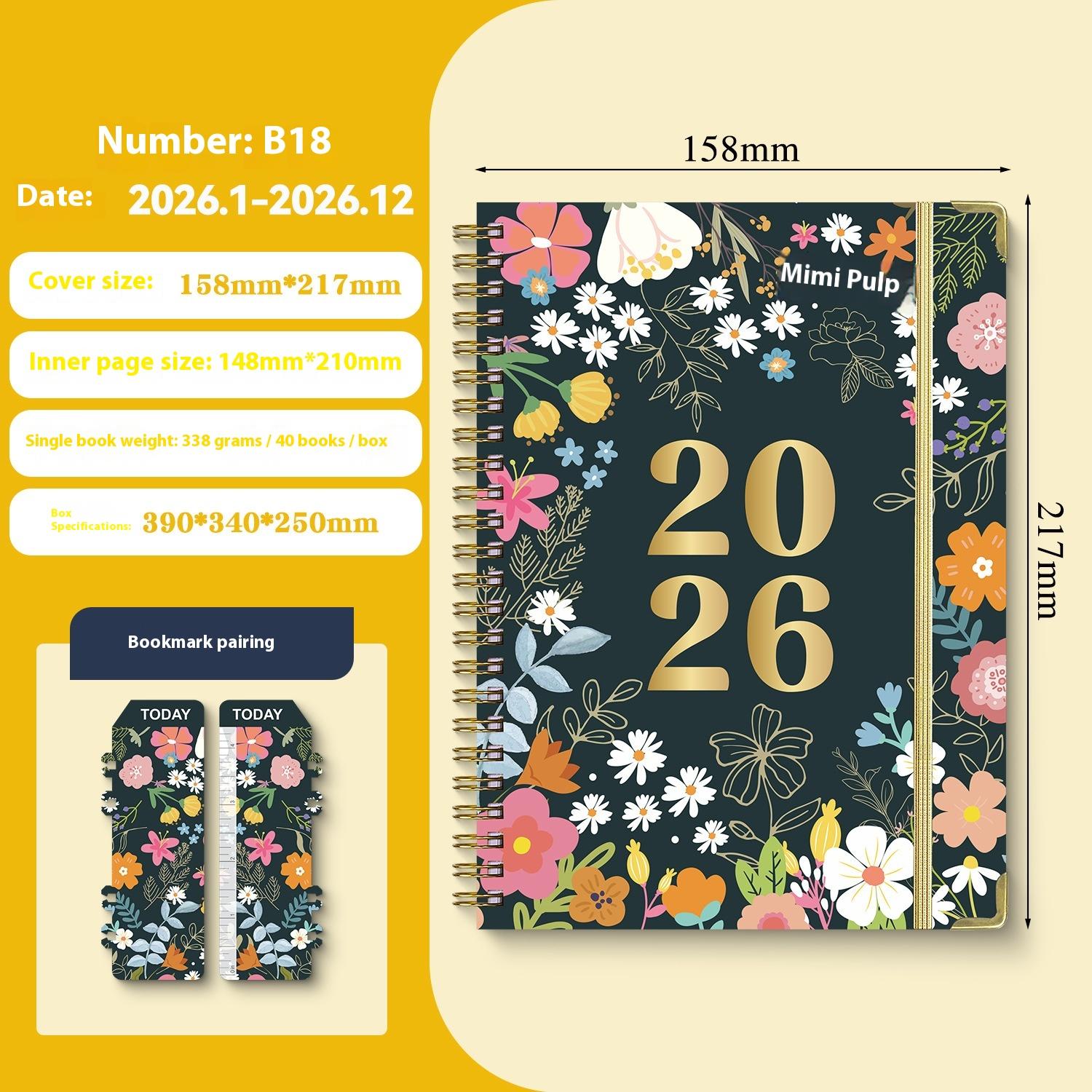 

Блокнот А5 на спирали Английский блокнот Дневник Планировщик Рабочая тетрадь Расписание 1pc