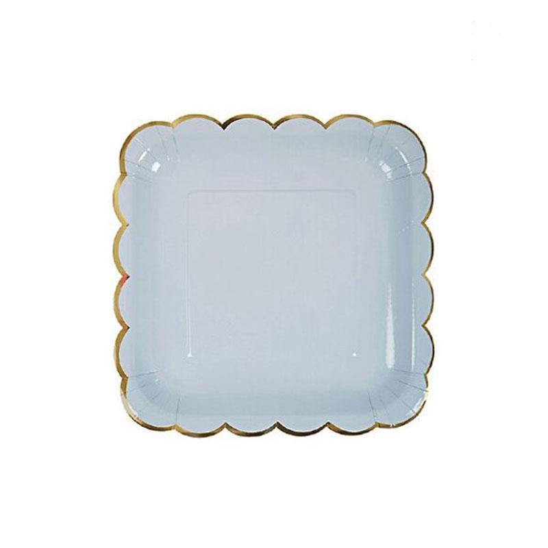 Disposable Paper Plate Lace Cups Hot Stamping Lace Dessert Paper Plates Tableware Wedding Happy Birthday Party Supplies