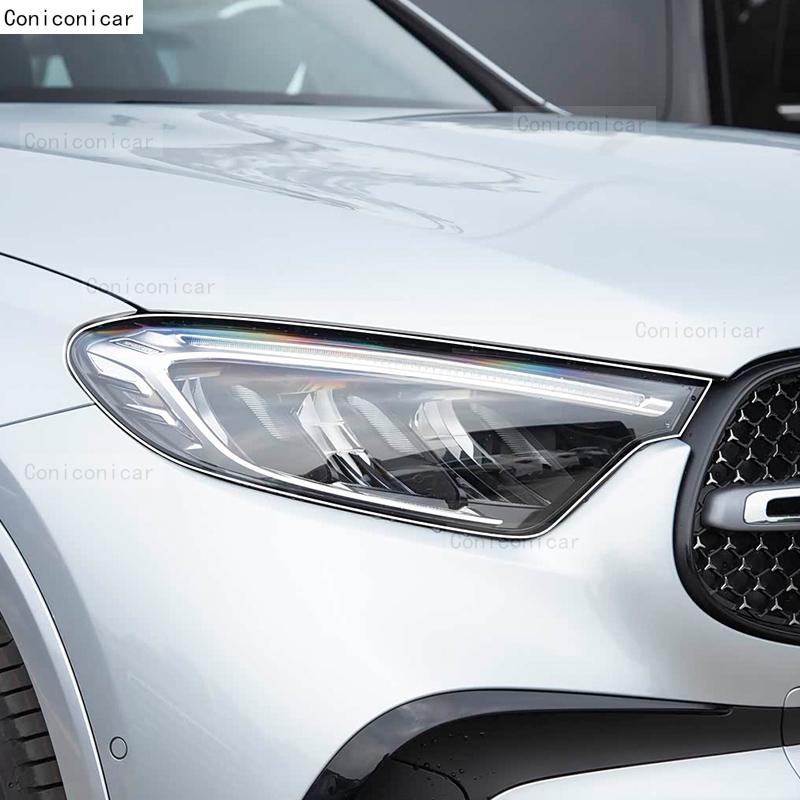 For Mercedes Benz GLC 2025 Car Headlight Transparent TPU Protective Cover Film Front Light Tint Change Color Sticker Accessories