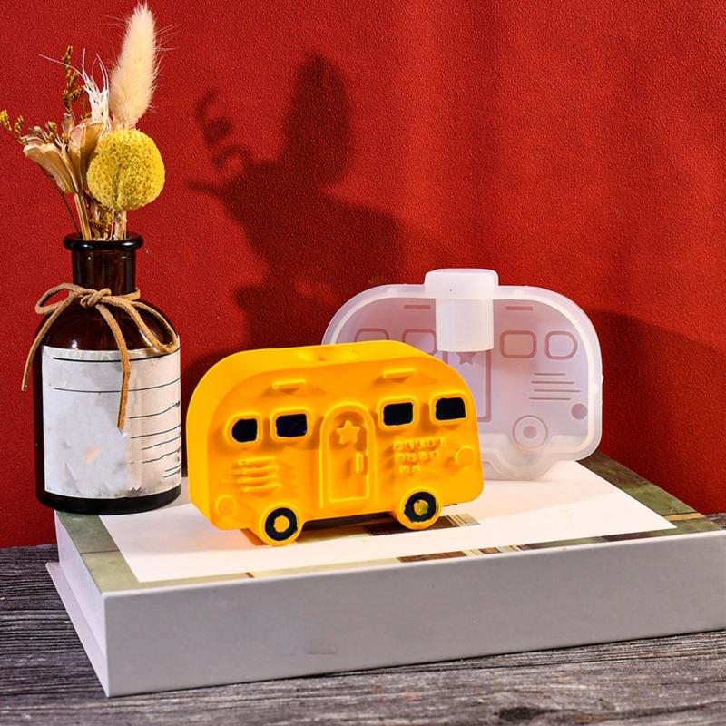 Versatile Buses Candle Holder Mold Detailed Silicone Bus Candle Stand Mold for Handcraft Lovers and DIY Enthusiasts