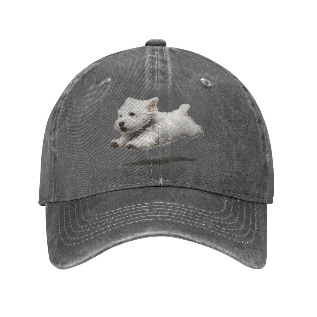 Funny Retro Cute Running Dog Baseball Cap Sun Hiking Fishing Washed Trucker Hat Women Men Y2k Cute Custom Logo Baseball Caps