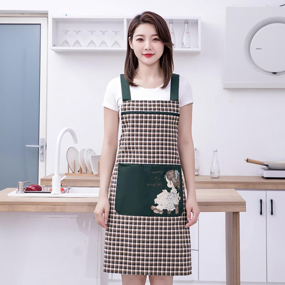 Cartoon Girl Women Kitchen Apron Household Coffee House Apron Work Apron Barber Carpenter Florist