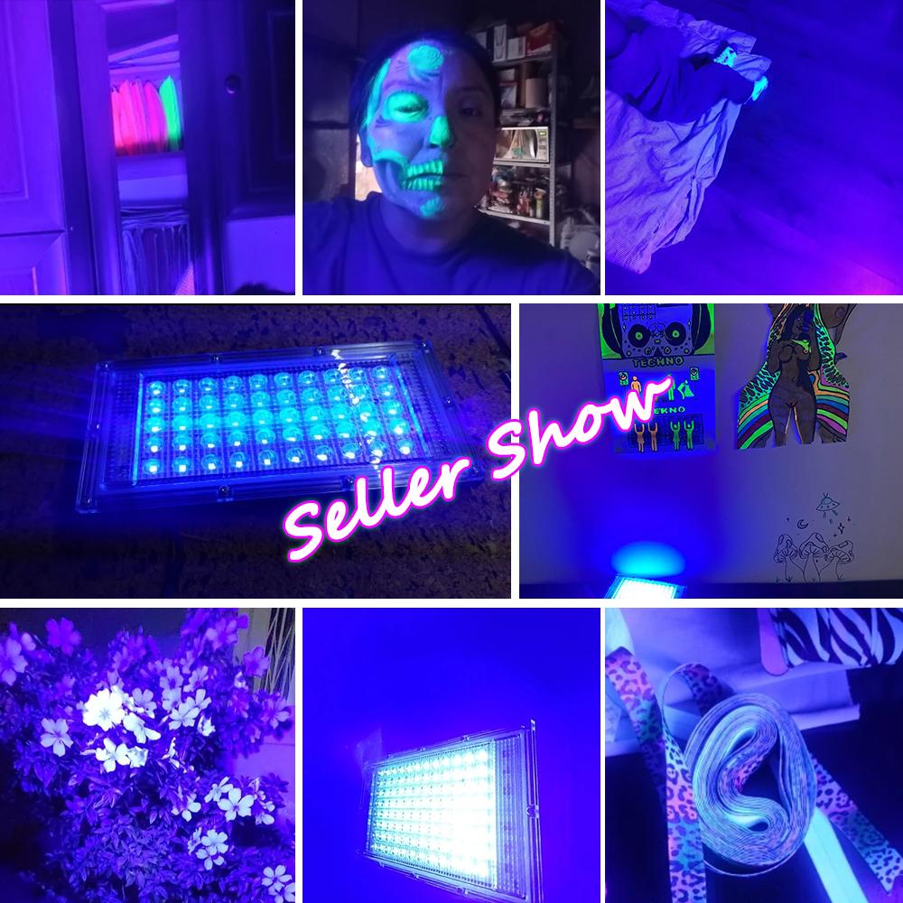 50W 100W 150W UV FloodLight 395nm 400nm Waterproof AC220V Ultraviolet Fluorescent Stage Lamp Disco Party LED Stage Blacklight