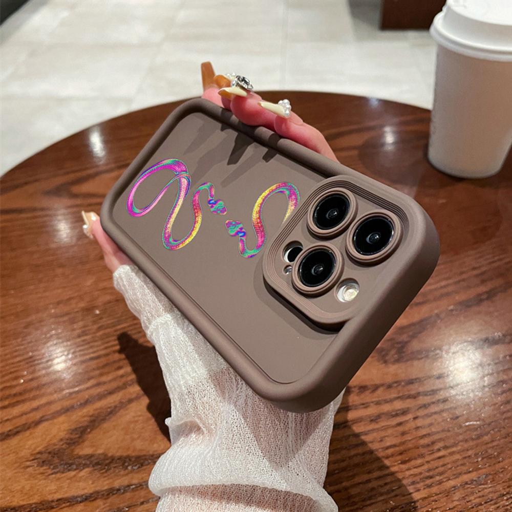 N73 Black Gold Snake Design Soft Angel Eyes Phone Cases for iPhone 15 14 12 11 Pro Max 13 mini 7 8 6S Plus XS Max XR SE Shockproof Bumper Cover