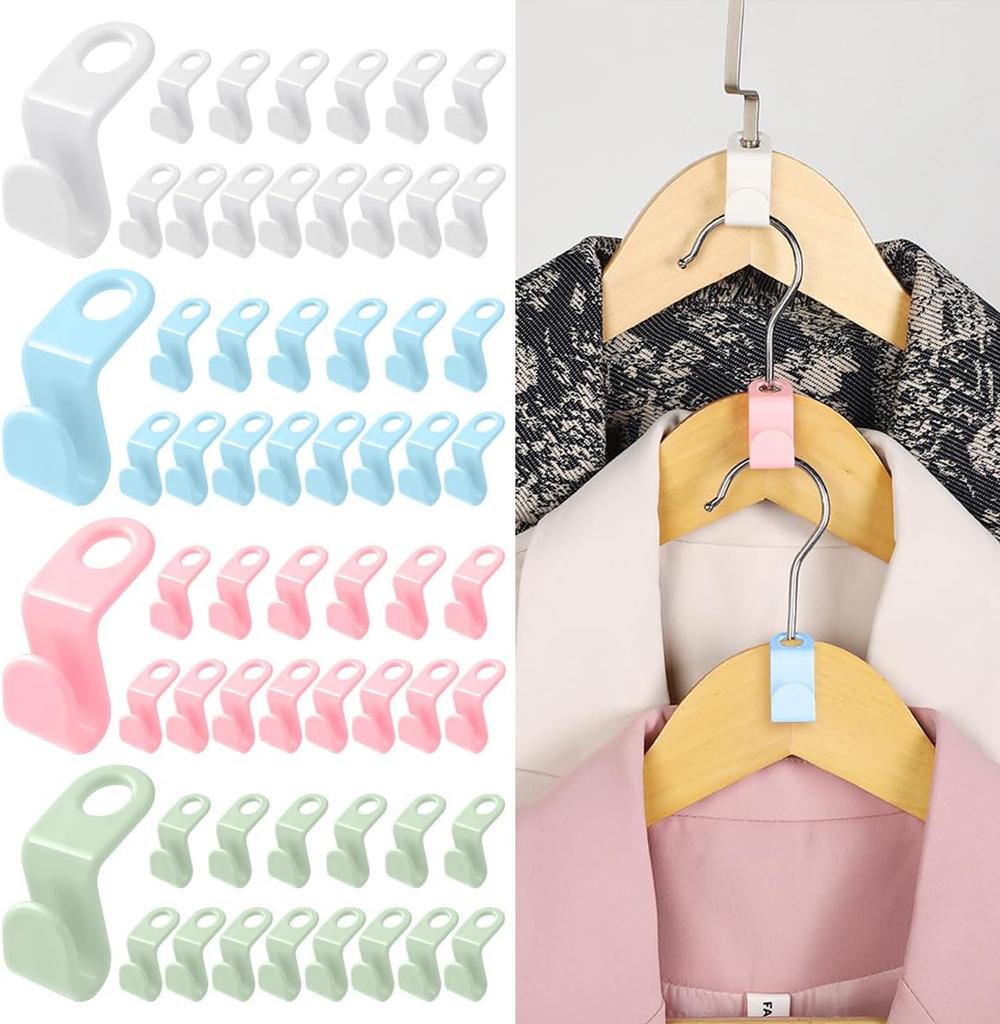 20PCS Wardrobe Hanger Hooks Organizer Connect Multifunction Cascading Plastic Bedroom Wardrobe Storage Space Saving Coat Hook