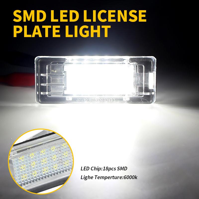 2PCS OEM LED License Plate Light Bulbs For Renault Captur 13-19 Fluence 09-21 Scenic MK2 MK3 03-15 Latitude 10-15 Modus 04-12