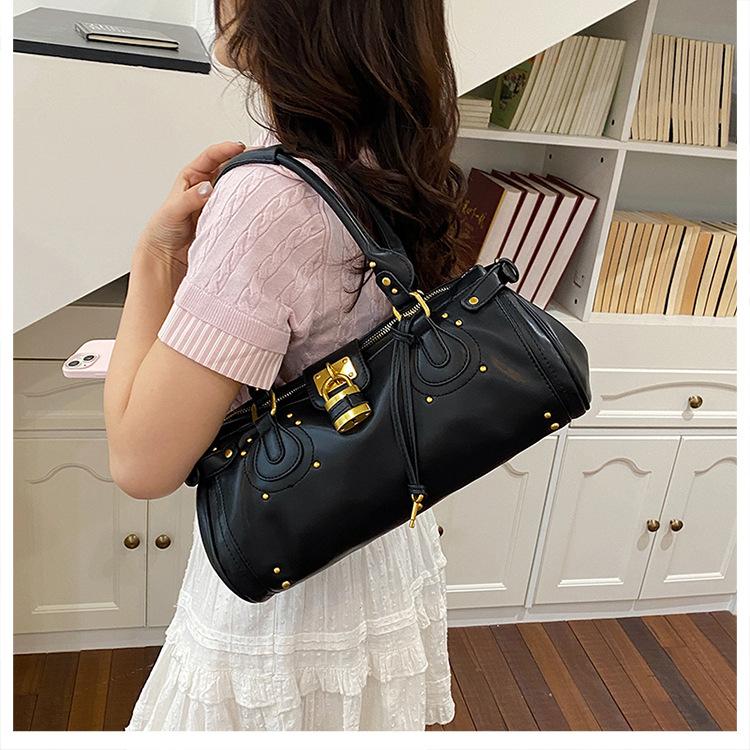 New Shoulder Bag, Retro Motorcycle Y2K Bag, Fashionable Design, Handbag, Commuting, Shopping, Armpit Bag, Women's Bag