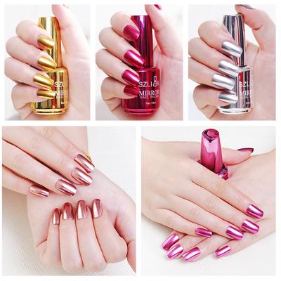 18ml Metallic Nail Polish Mirror Gel Nail Polish Varnishes Metal Mirror Nail Polish