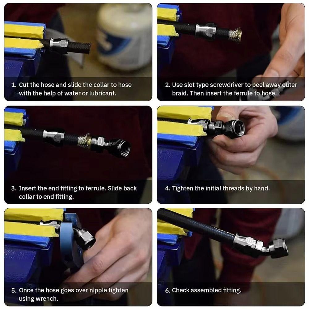 AN4/AN6/AN8/AN10/AN12 Oil Line Connector Aluminum Alloy Oil Hose End Adaptor AN Hose Fitting