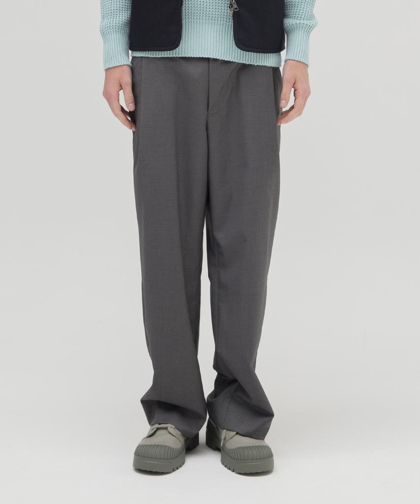 KNITTED [Knitted X Bdkd] Tr Wide Banding Slacks Grey