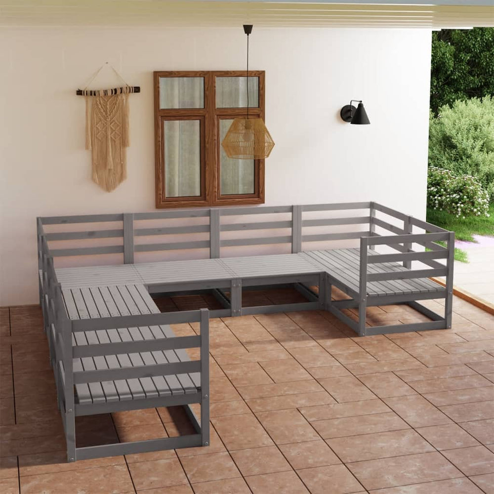 Garden Furniture Set 8 Pcs Solid Pine Wood
