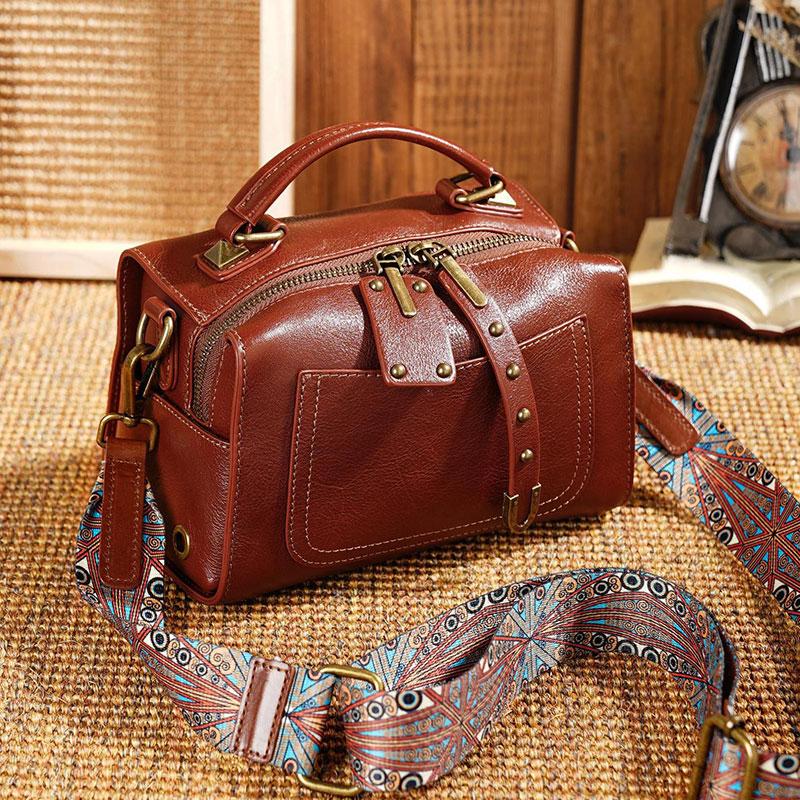 Damenhandtasche Luxus Echtes Leder Bost Handtaschen Vintage Stil Damen Umhängetasche Hohe Qualität Rindsleder Crossbody Taschen 9239