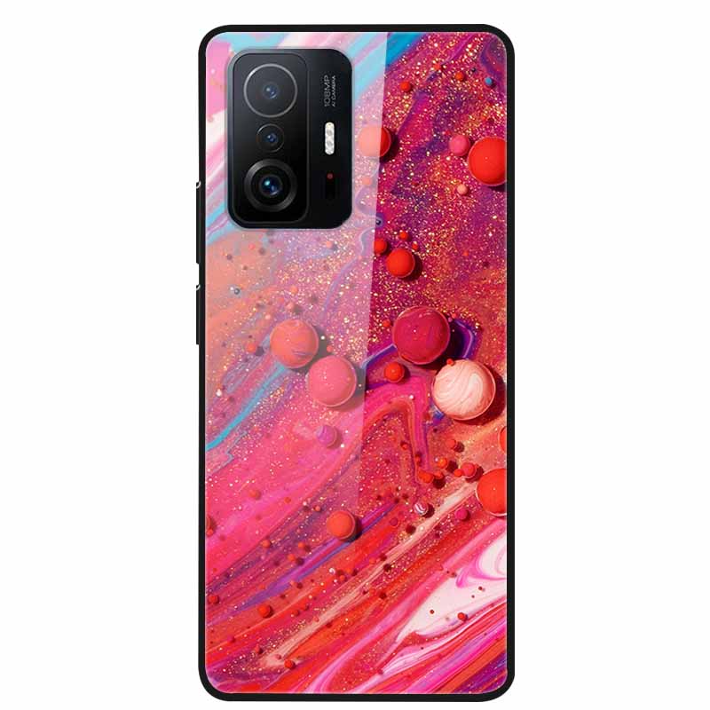 Case For Xiaomi 11T Pro Glass Hard Tempered Glass PC Phone Cover For Xiaomi Mi 11T 11 T Pro Shockproof Landscape Cute Capa Coque