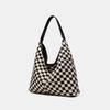 Japanese and Korean INS Classic Black and White Checkered Single Shoulder Bag Large Capacity Fashion Tote Bag Trendy Versatile Commuting Shopping Bag