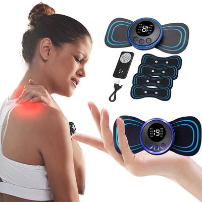 Masajeador eléctrico para el cuello con pantalla LCD EMS, masajeador cervical, adhesivo para relajación de hombros