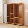Floor-Standing Wardrobe with Curtain for Bedroom Storage, Easy Assembly, Space-Saving Design.