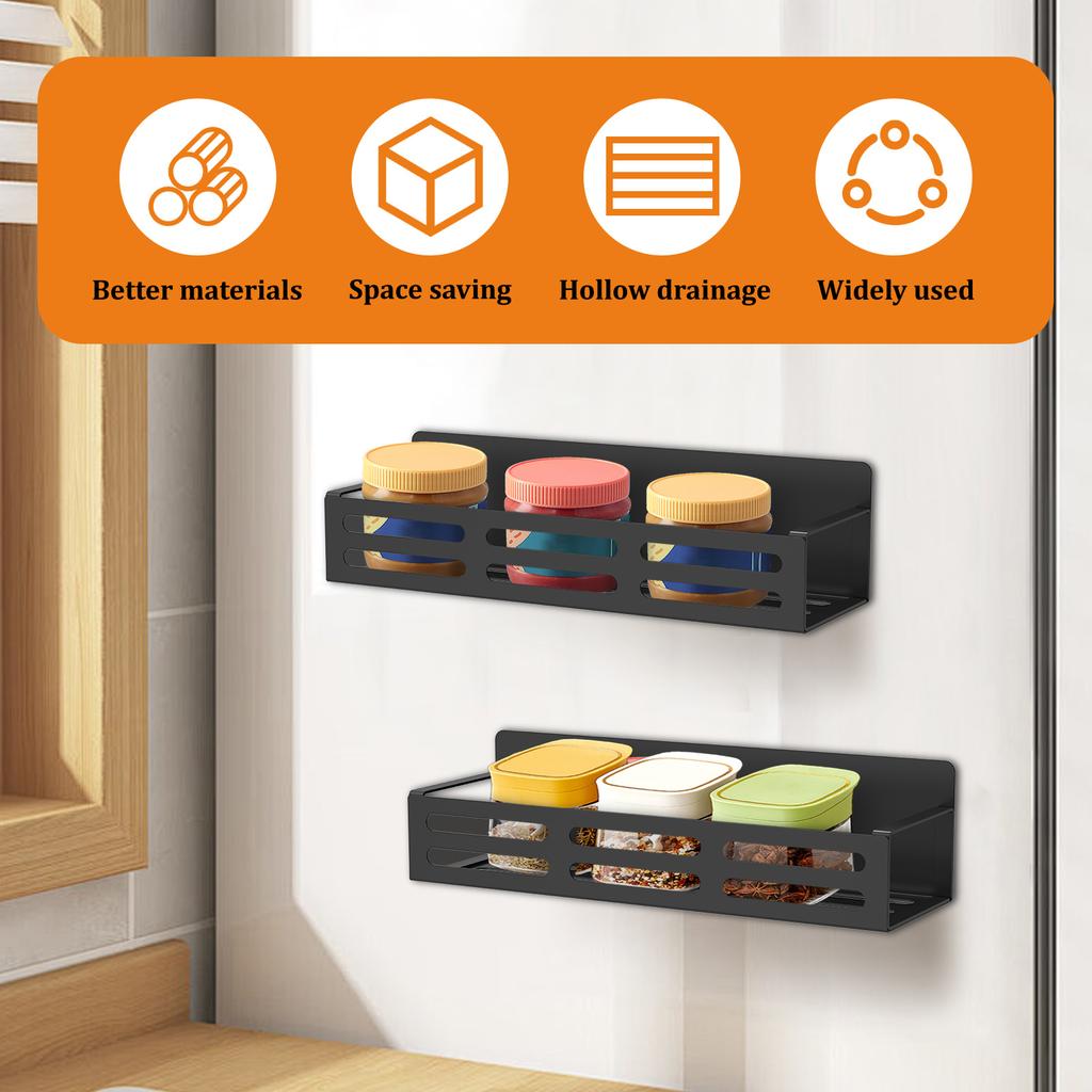 4 Stück Kühlschrank Stark Magnetisch Regal Küche Gewürz Gewürz Lagerregal Mikrowelle Kühlschrank Schrank Multifunktionaler Organizer
