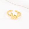 Adjustable 18K Gold Bubble Beaded Open Ring with 26 Alphabet Options