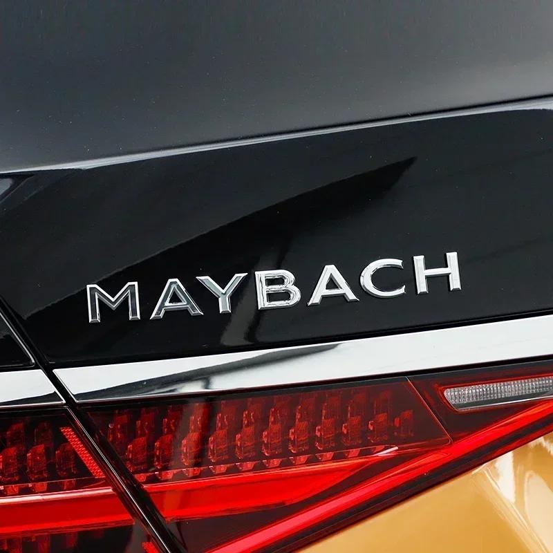 1pcs 3D ABS  Maybach Side Emblem Car GLS GLE S500 Logo sticker Rear Bumper tail door trunk sticker Emblem styling Accessories