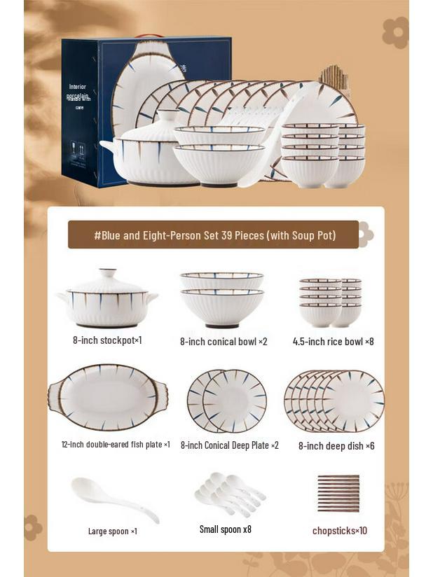 

Mod Lanca Japanese Style Ceramic Dinnerware Set